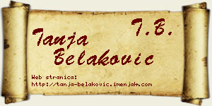 Tanja Belaković vizit kartica